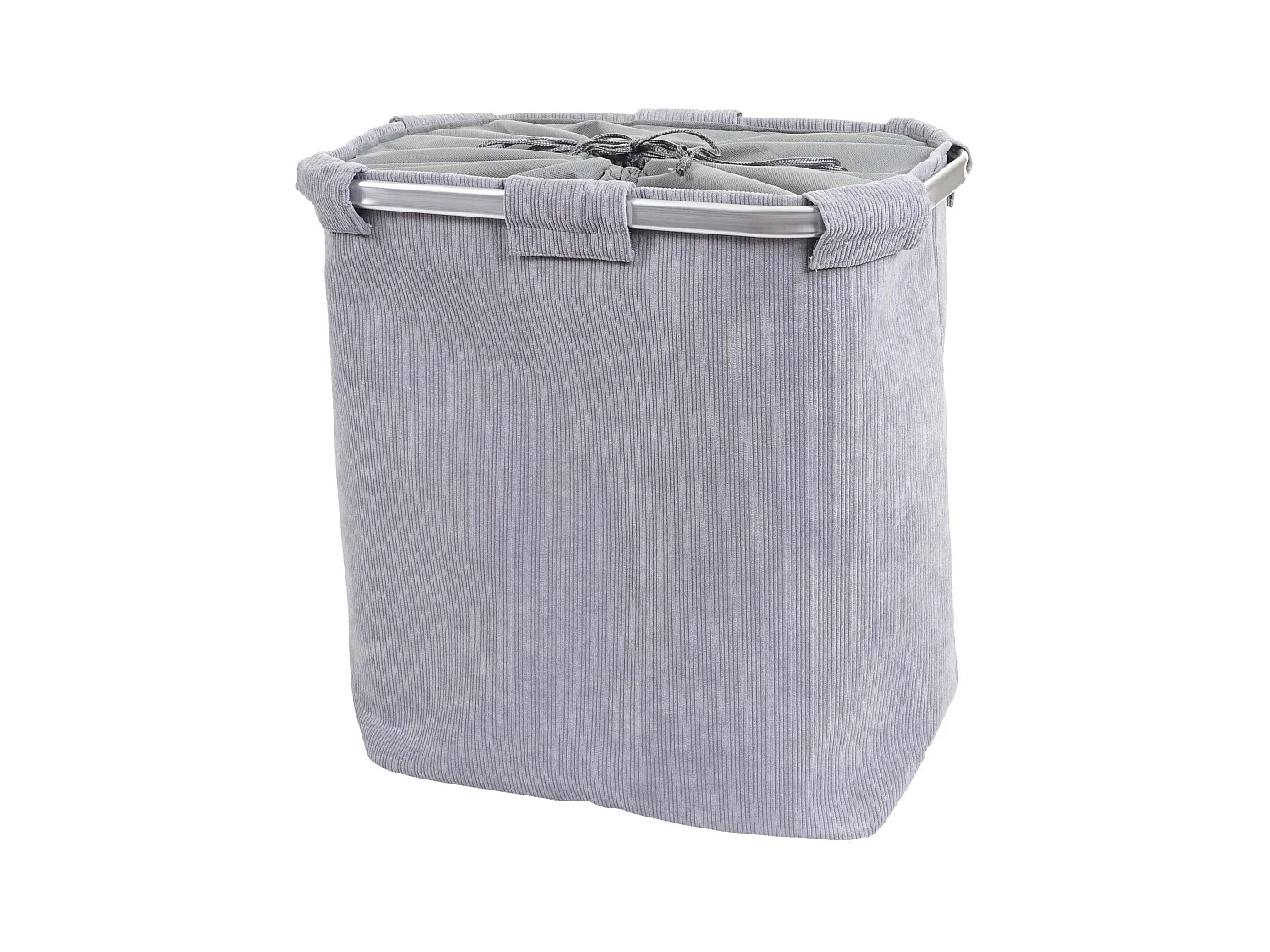 Panier à linge avec tissu grise 49 x 30 x 56 cm 04_0002508