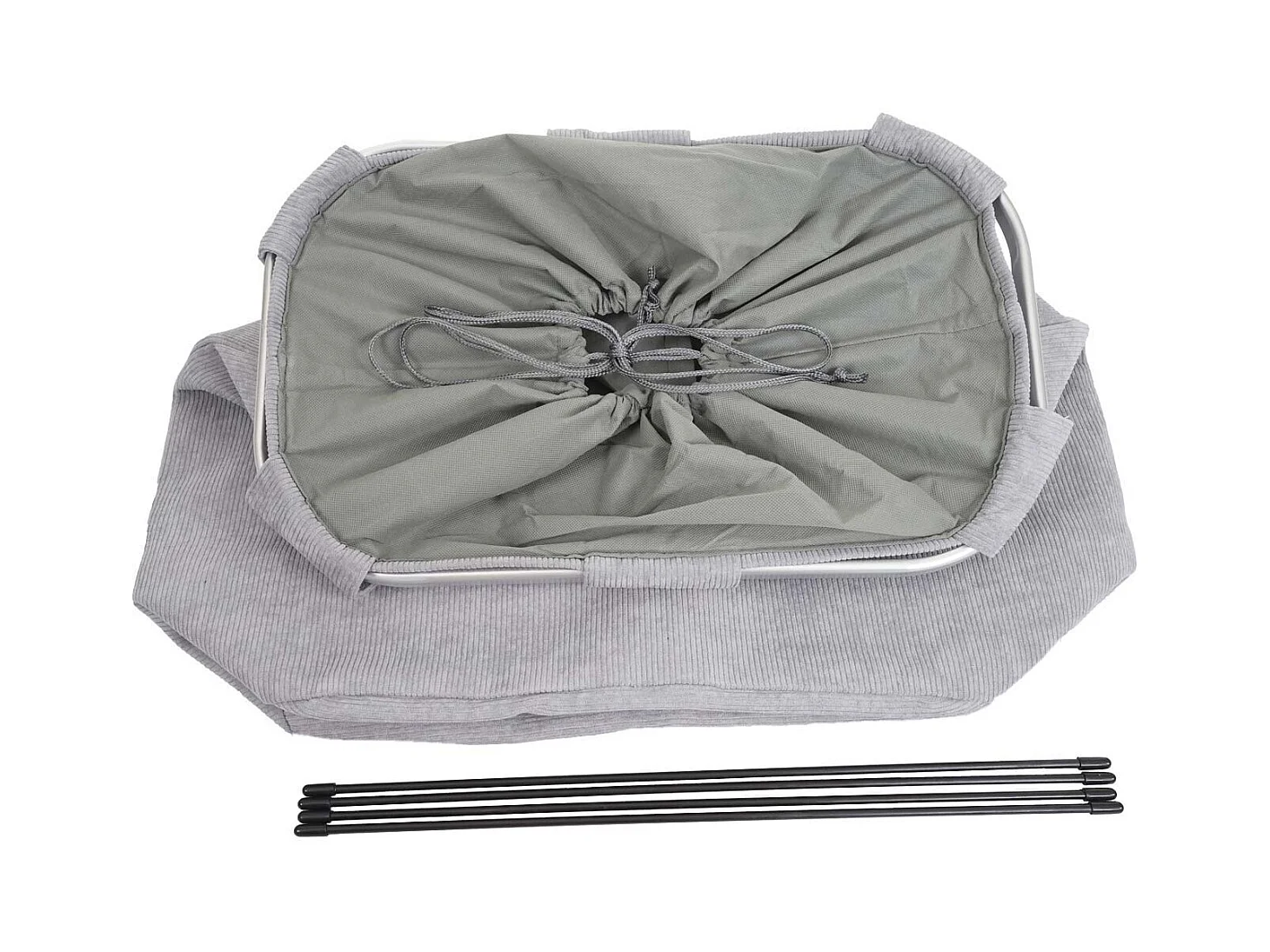 Panier à linge avec tissu grise 49 x 30 x 56 cm 04_0002508