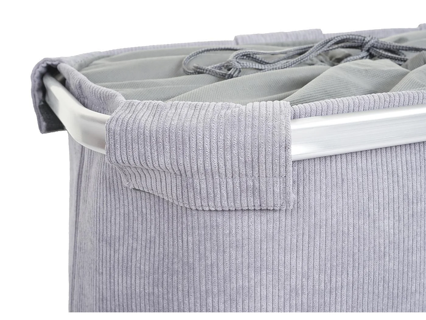 Panier à linge avec tissu grise 49 x 30 x 56 cm 04_0002508