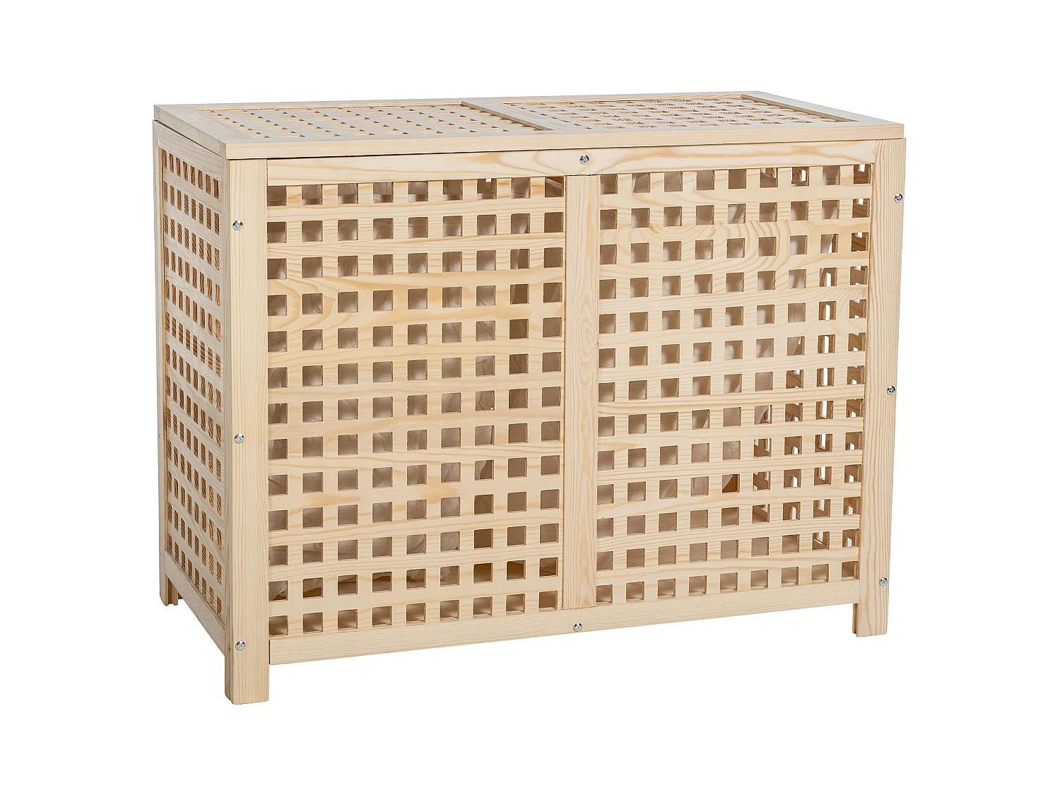 Panier à linge avec bois marron 88 x 46 x 68 cm 10_0003817