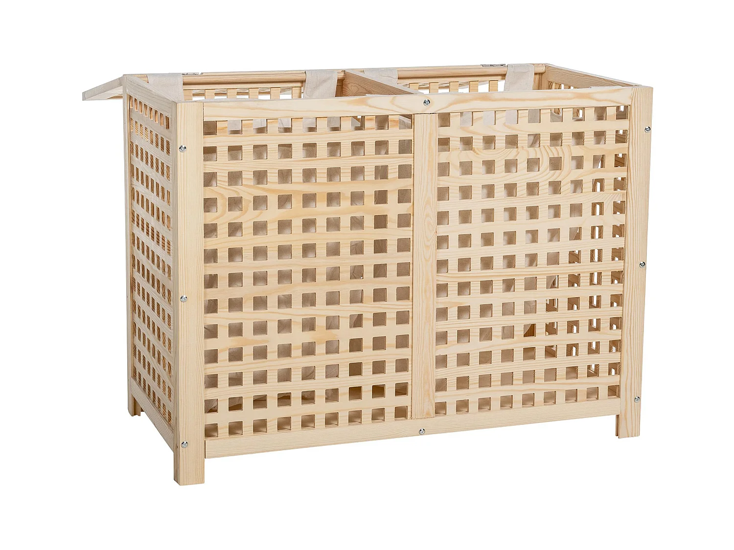 Panier à linge avec bois marron 88 x 46 x 68 cm 10_0003817