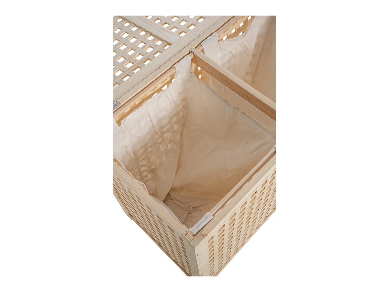 Panier à linge avec bois marron 88 x 46 x 68 cm 10_0003817