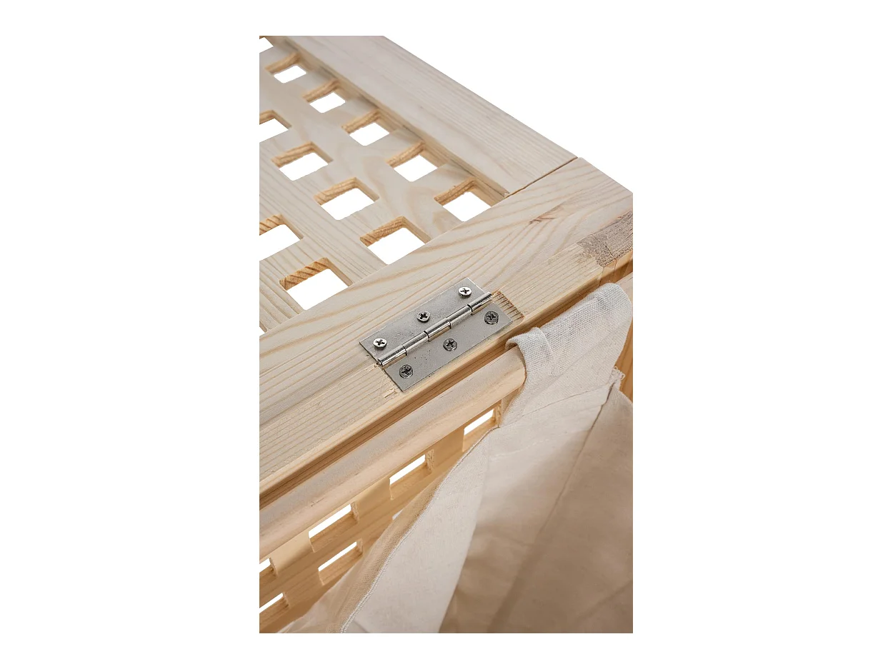 Panier à linge avec bois marron 88 x 46 x 68 cm 10_0003817