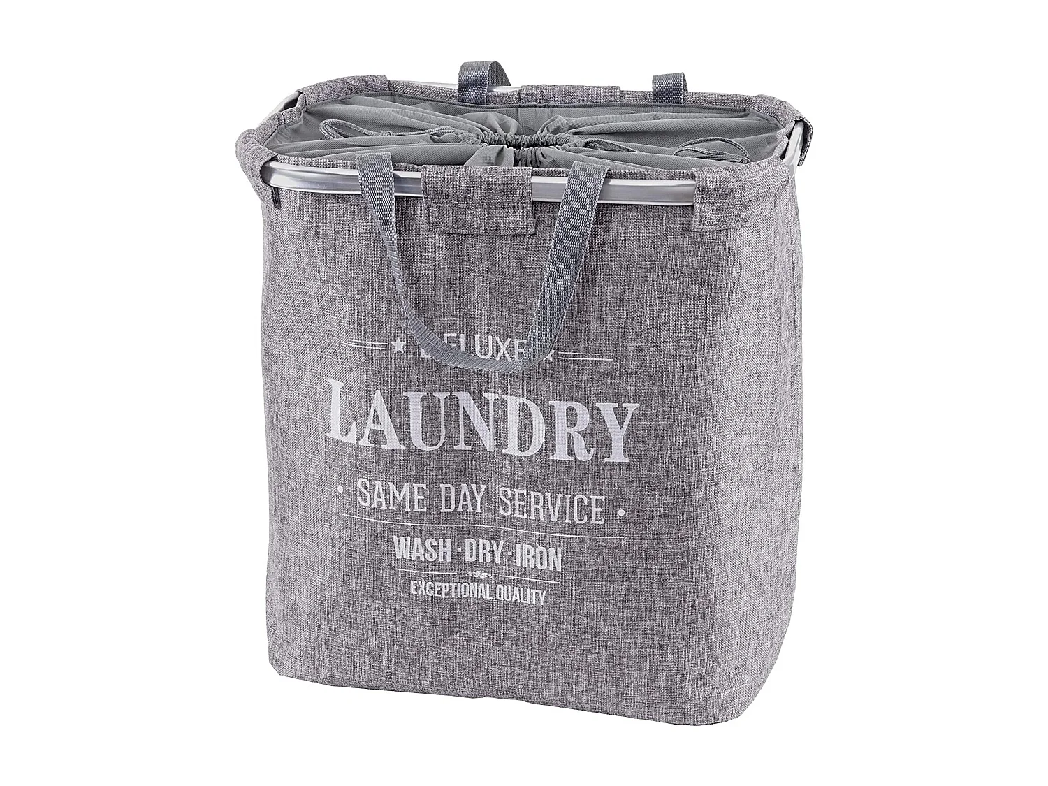 Panier / corbeille à tissu grise 52 x 32 x 54 cm DEC04134