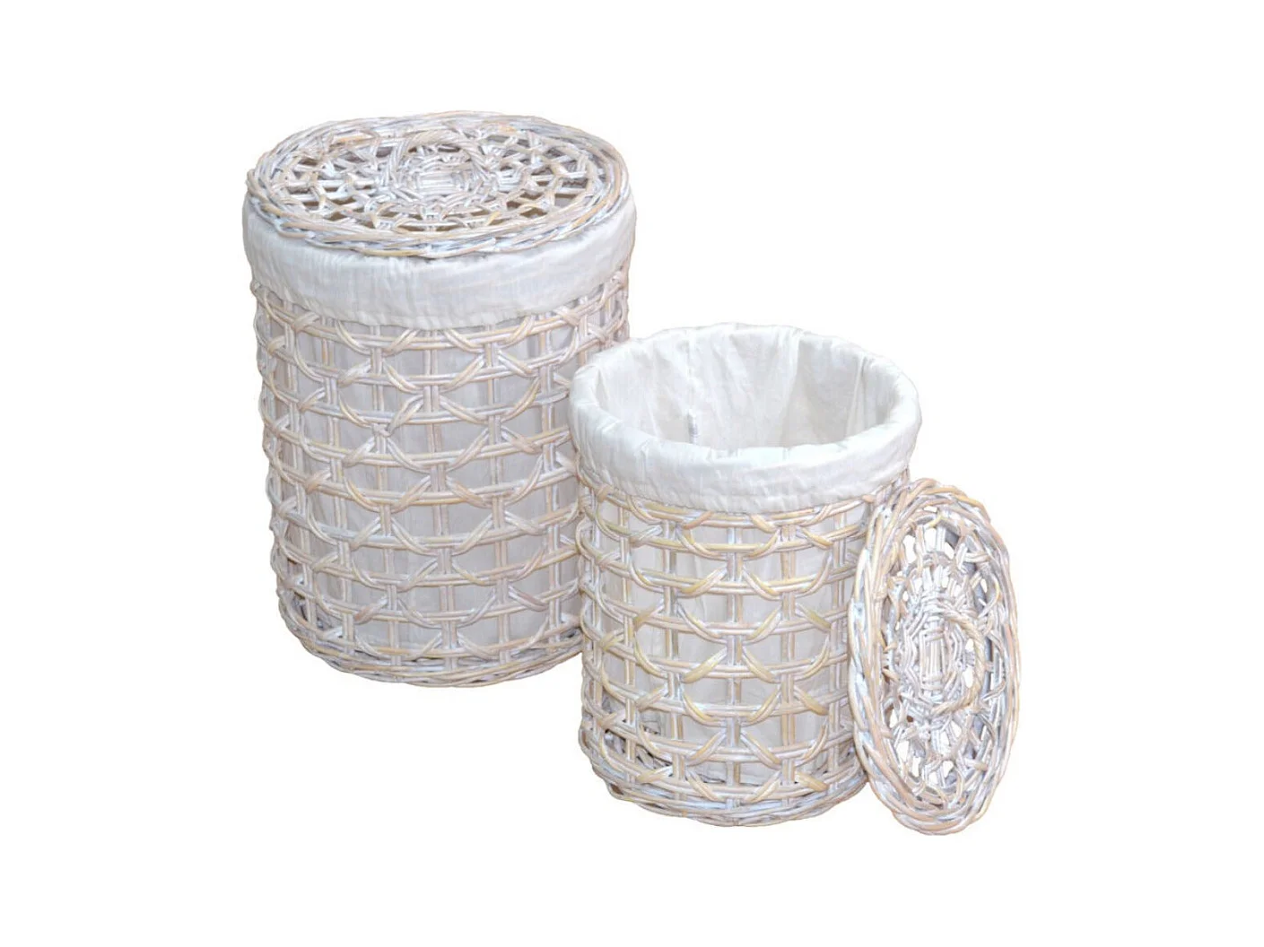 Lot de 2 paniers blanche 38 x 38 x 45 cm DEC05044