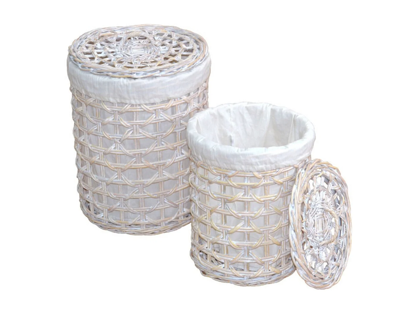 Lot de 2 paniers blanche 38 x 38 x 45 cm DEC05044