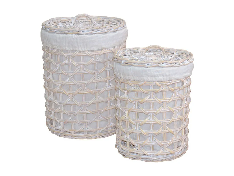 Lot de 2 paniers blanche 38 x 38 x 45 cm DEC05044