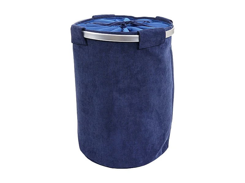 Panier à linge corbeille tissu bleue 39 x 39 x 55 cm 04_0002514