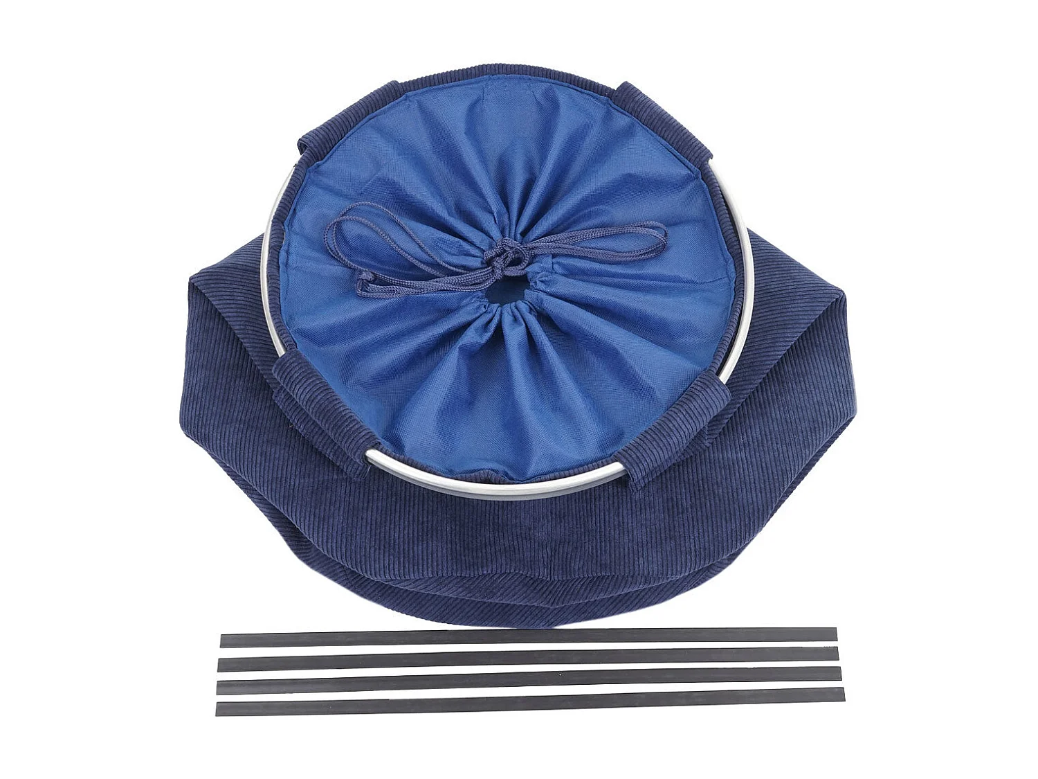 Panier à linge corbeille tissu bleue 39 x 39 x 55 cm 04_0002514