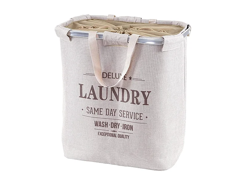 Panier / corbeille à tissu beige 52 x 32 x 54 cm DEC04133