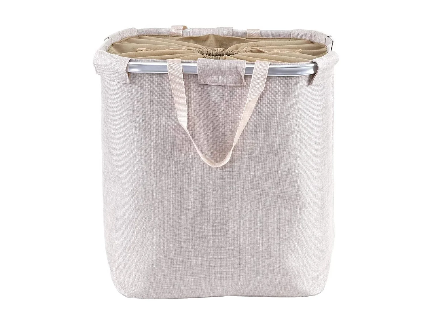 Panier / corbeille à tissu beige 52 x 32 x 54 cm DEC04133