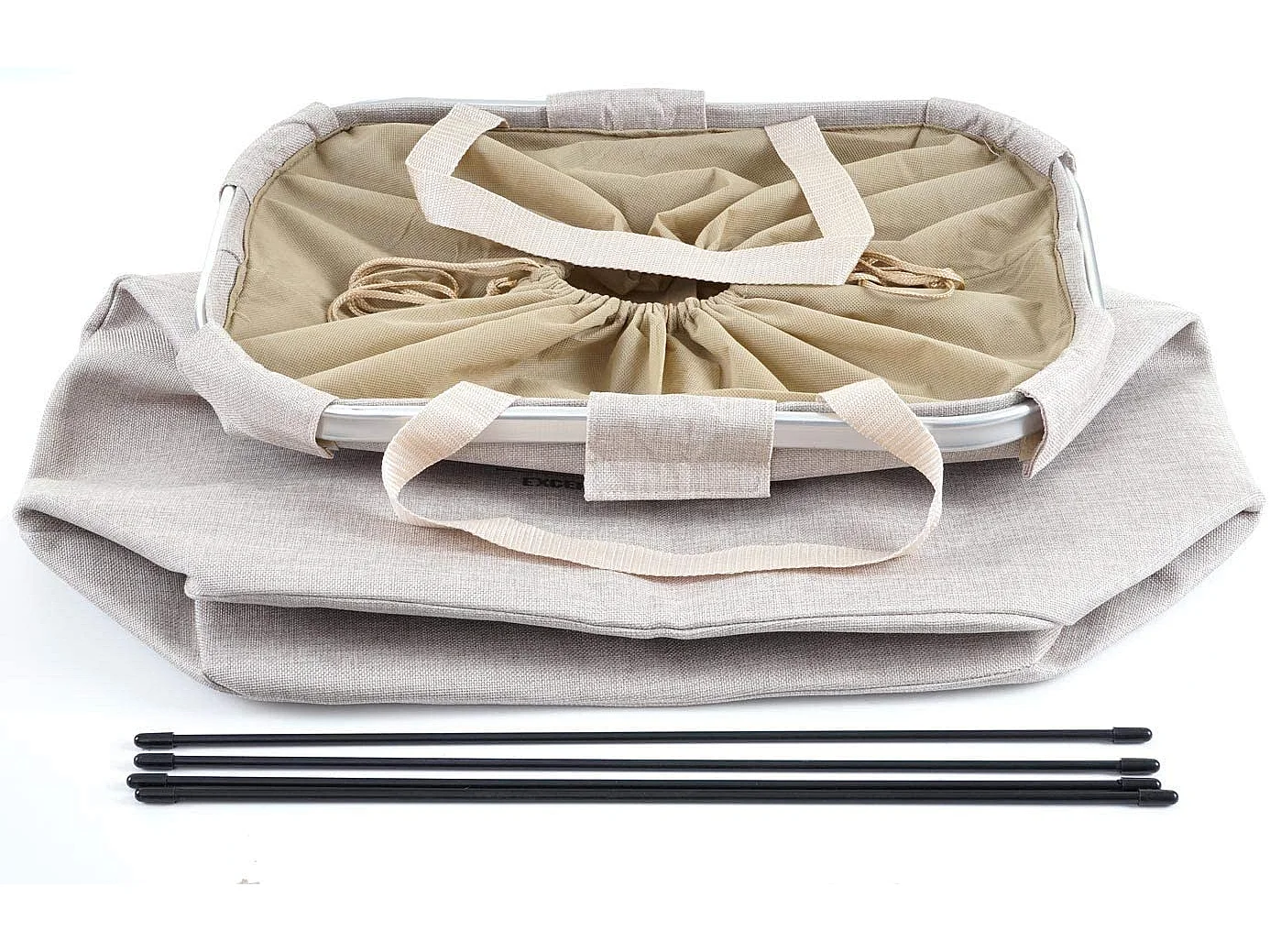 Panier / corbeille à tissu beige 52 x 32 x 54 cm DEC04133