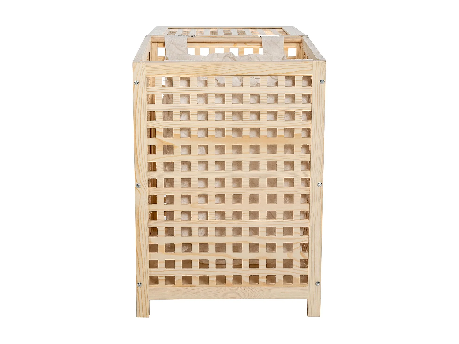 Panier à linge avec bois marron 46 x 46 x 67 cm 10_0003818