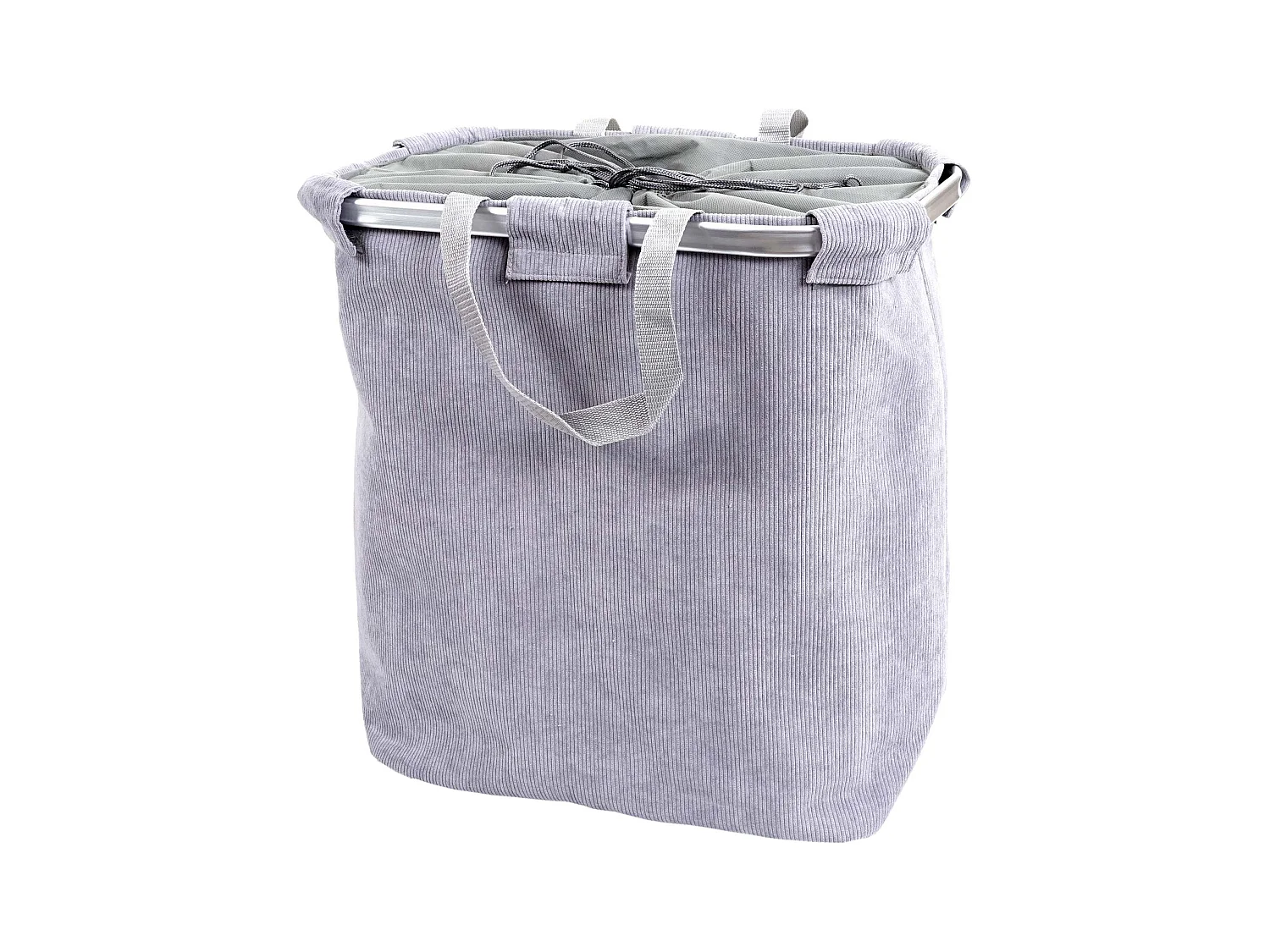 Panier à linge corbeille grise 52 x 32 x 54 cm 04_0001295