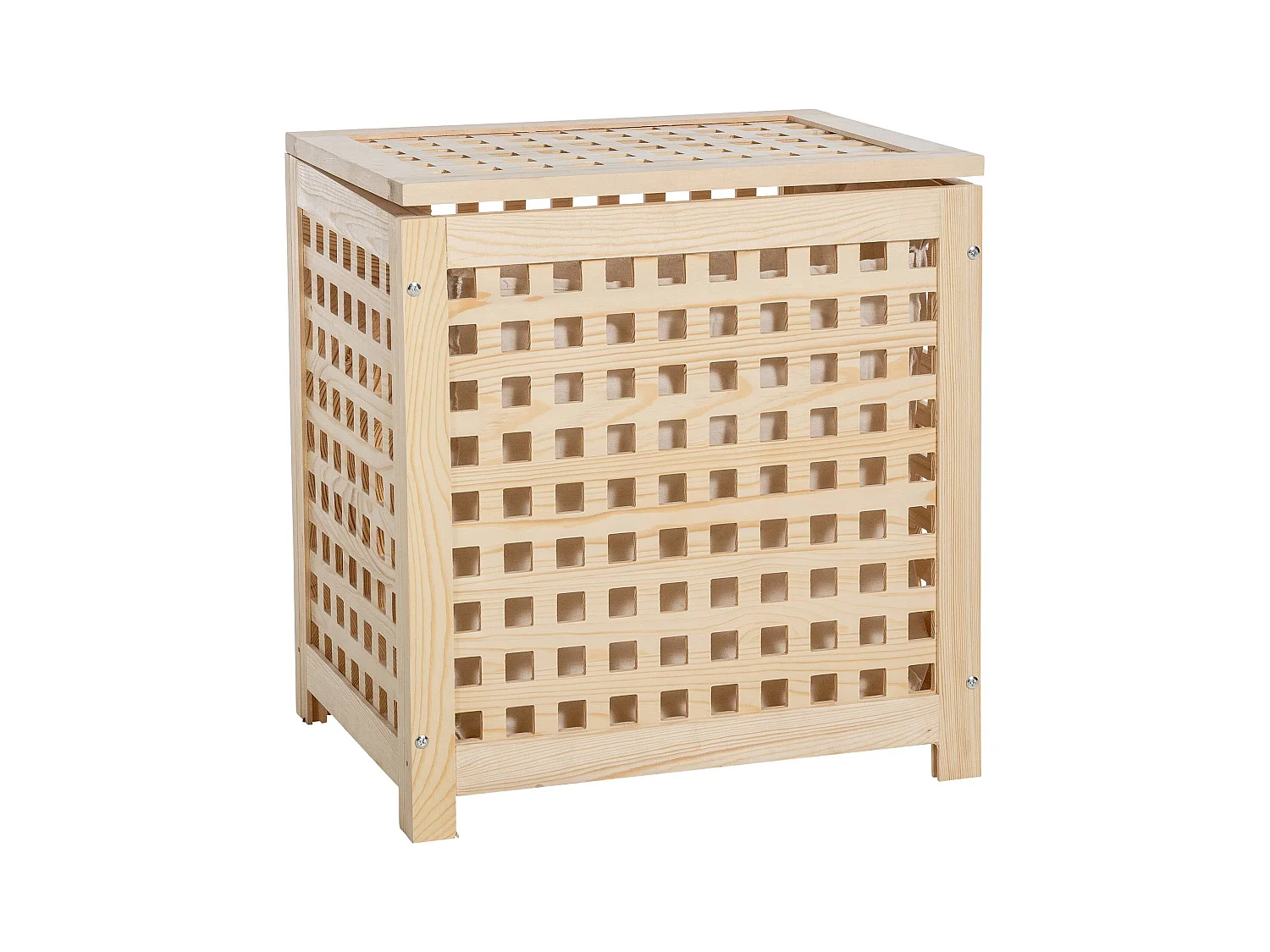 Panier à linge avec bois marron 52 x 39 x 55 cm 10_0003819