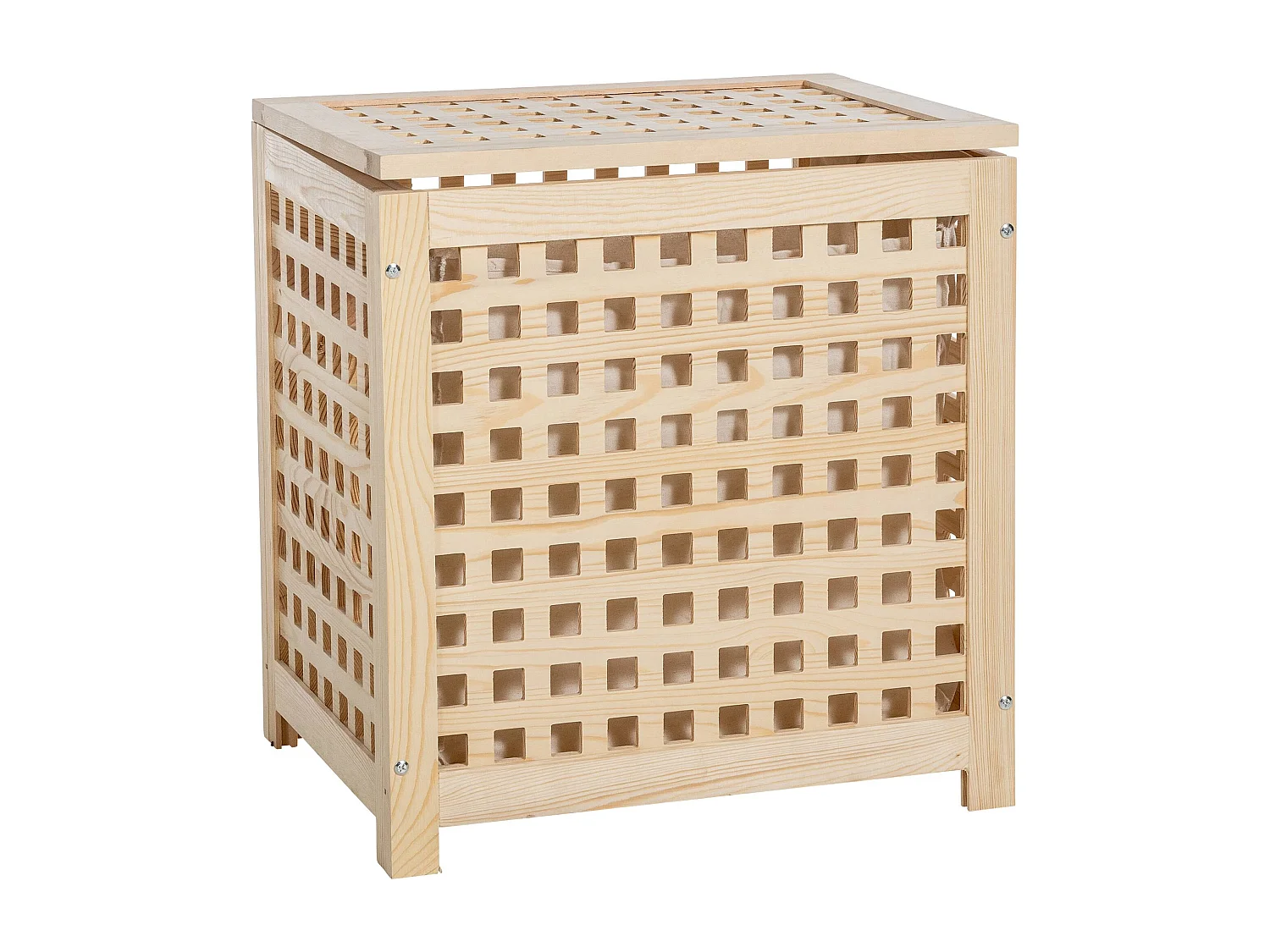 Panier à linge avec bois marron 52 x 39 x 55 cm 10_0003819