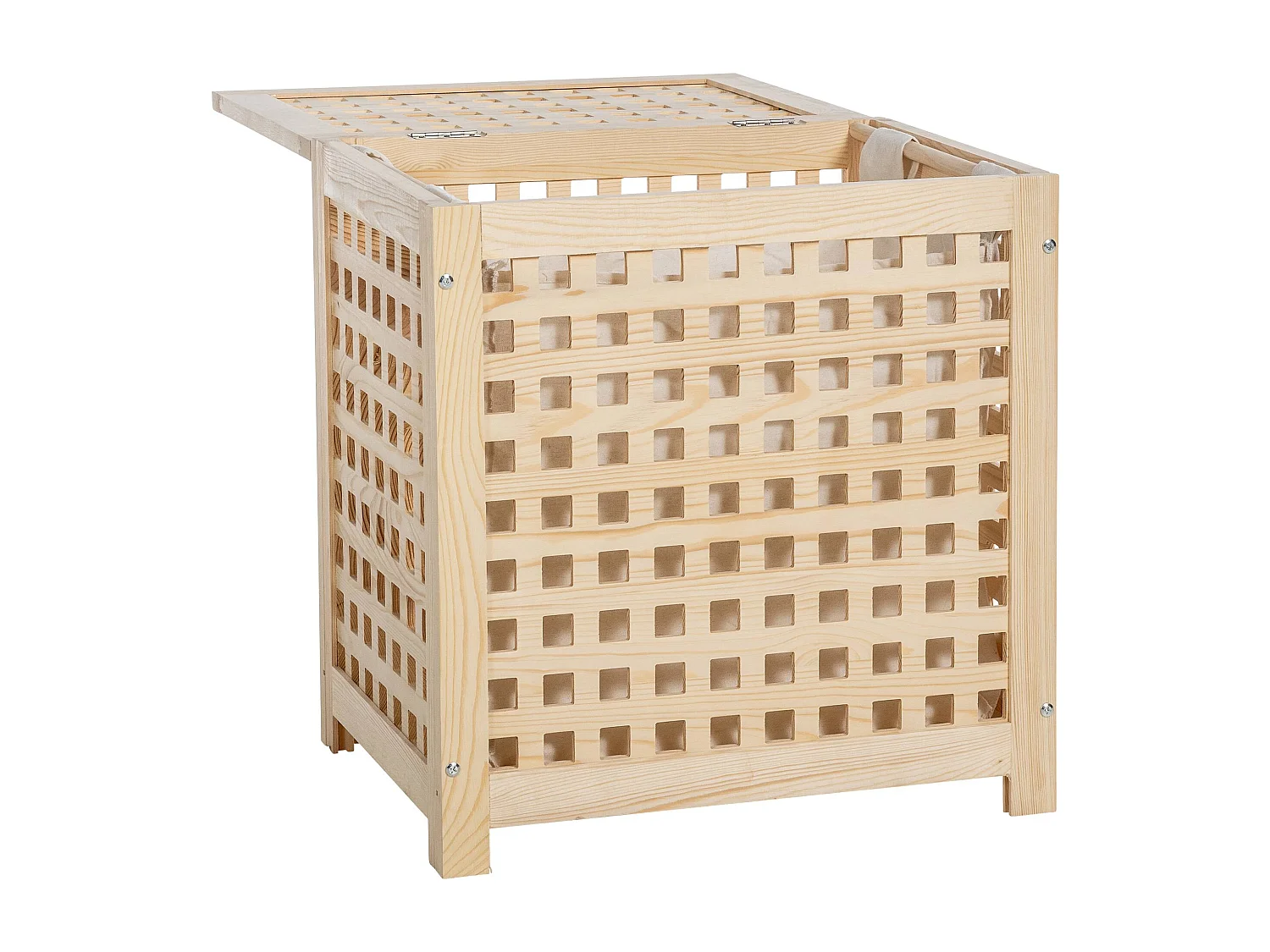 Panier à linge avec bois marron 52 x 39 x 55 cm 10_0003819