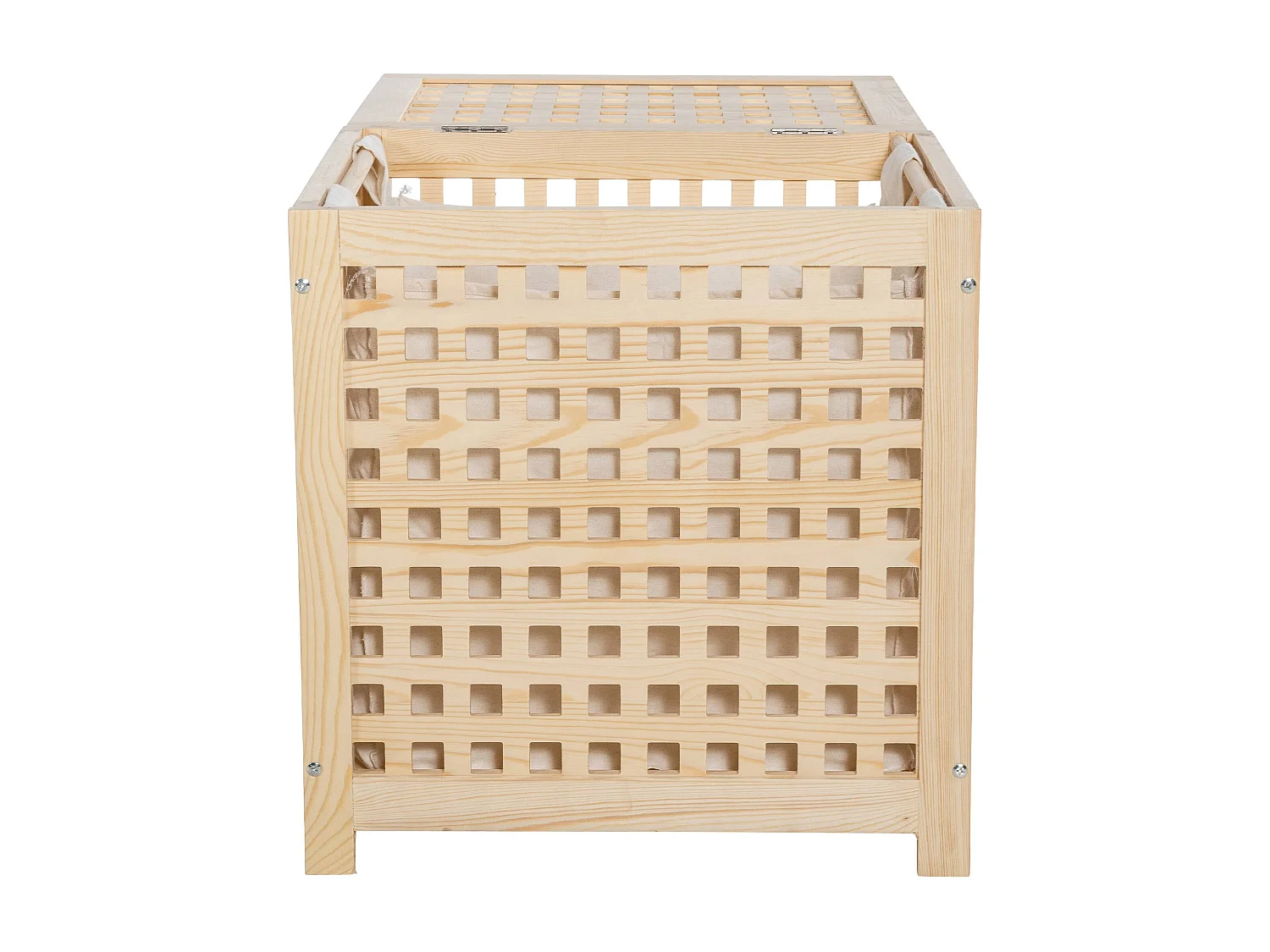 Panier à linge avec bois marron 52 x 39 x 55 cm 10_0003819