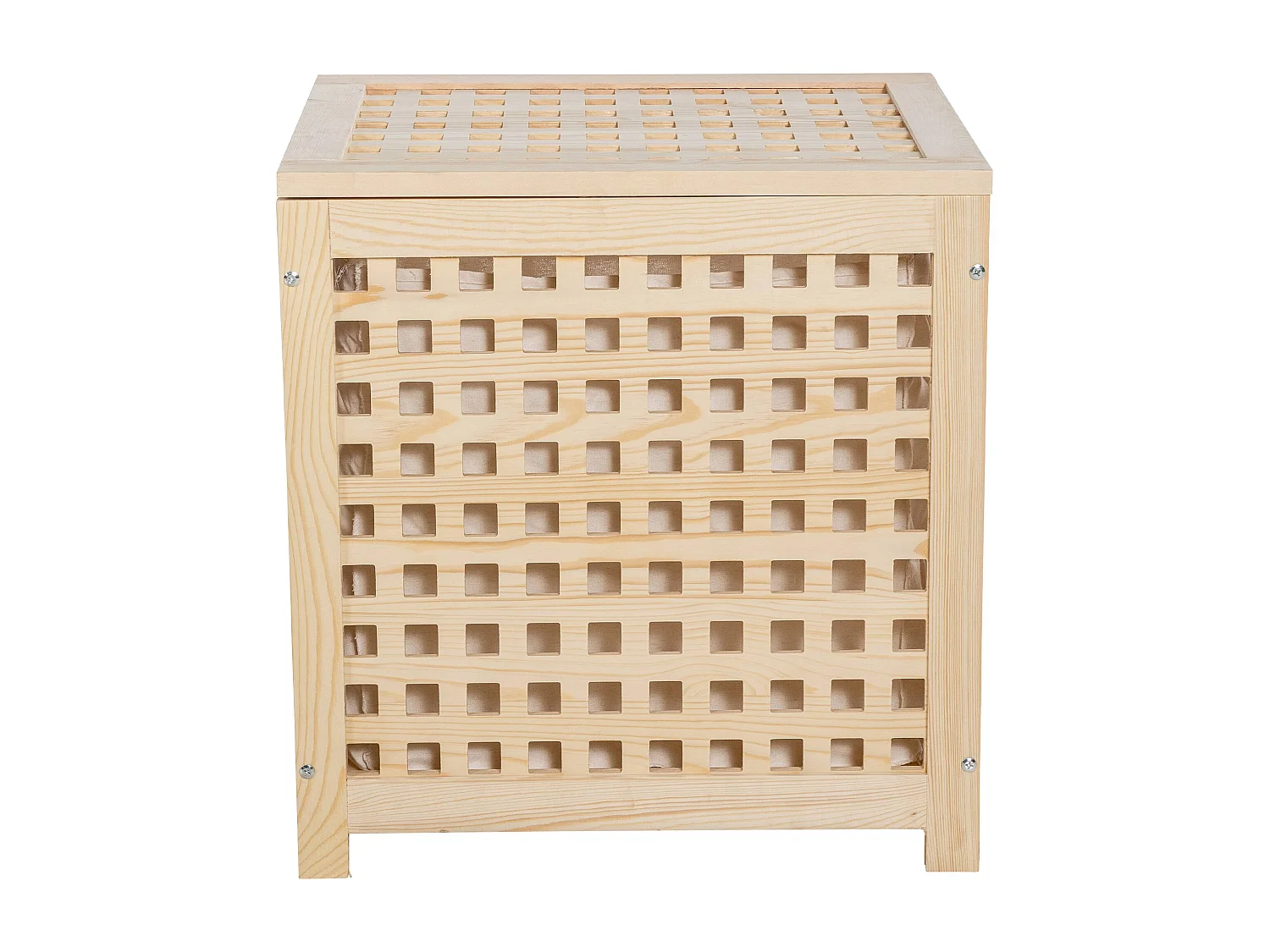 Panier à linge avec bois marron 52 x 39 x 55 cm 10_0003819