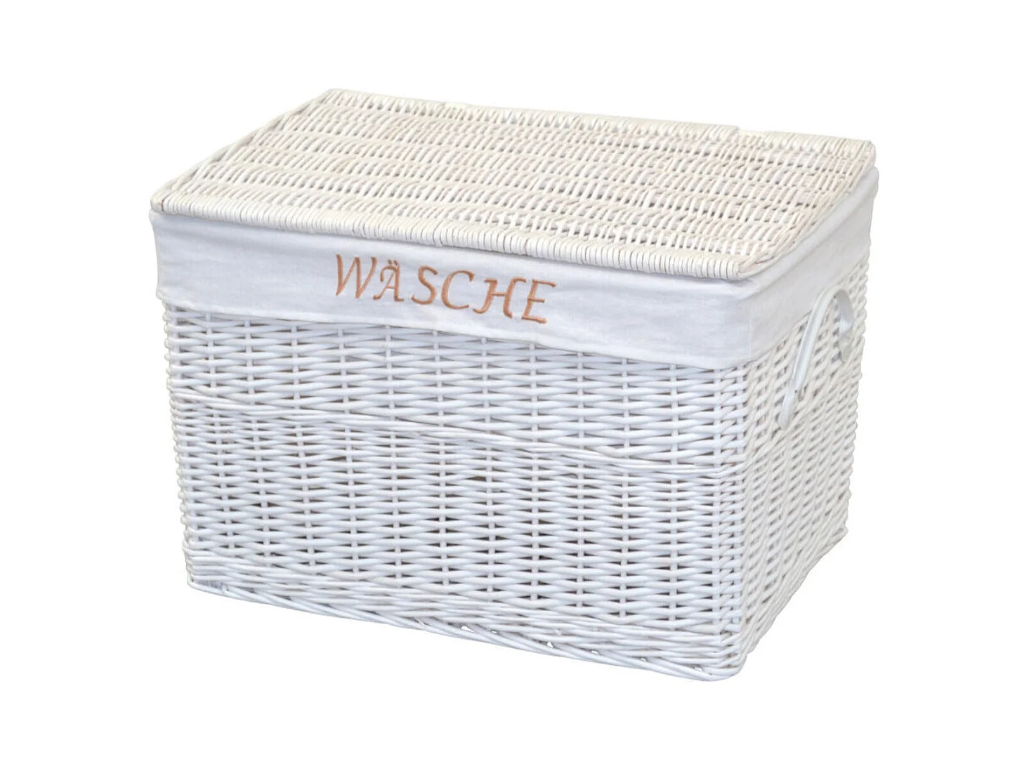 Panier à linge en tissu blanche 60 x 42 x 41 cm MED05174