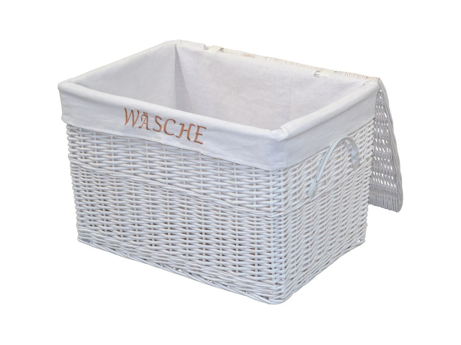 Panier à linge en tissu blanche 60 x 42 x 41 cm MED05174
