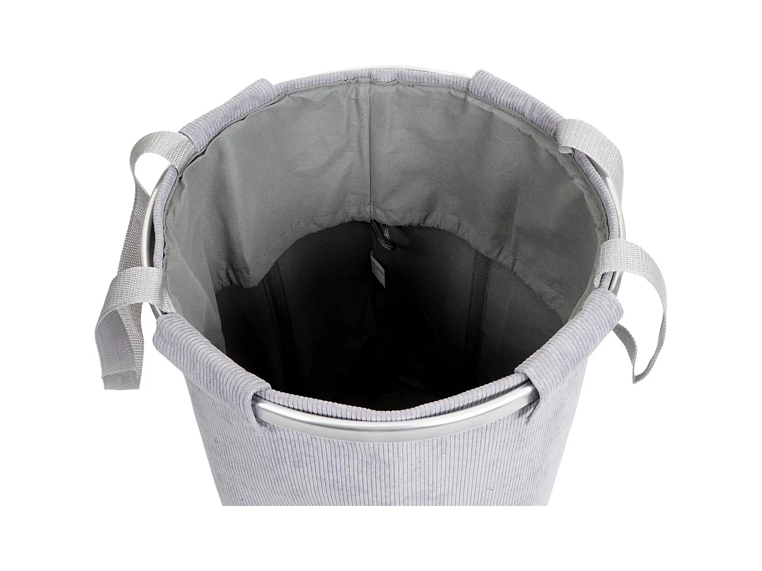 Panier à linge corbeille tissu grise 39 x 39 x 55 cm 04_0002509