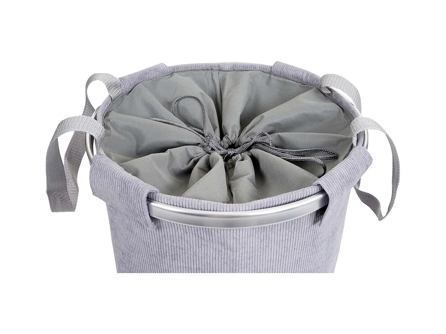 Panier à linge corbeille tissu grise 39 x 39 x 55 cm 04_0002509