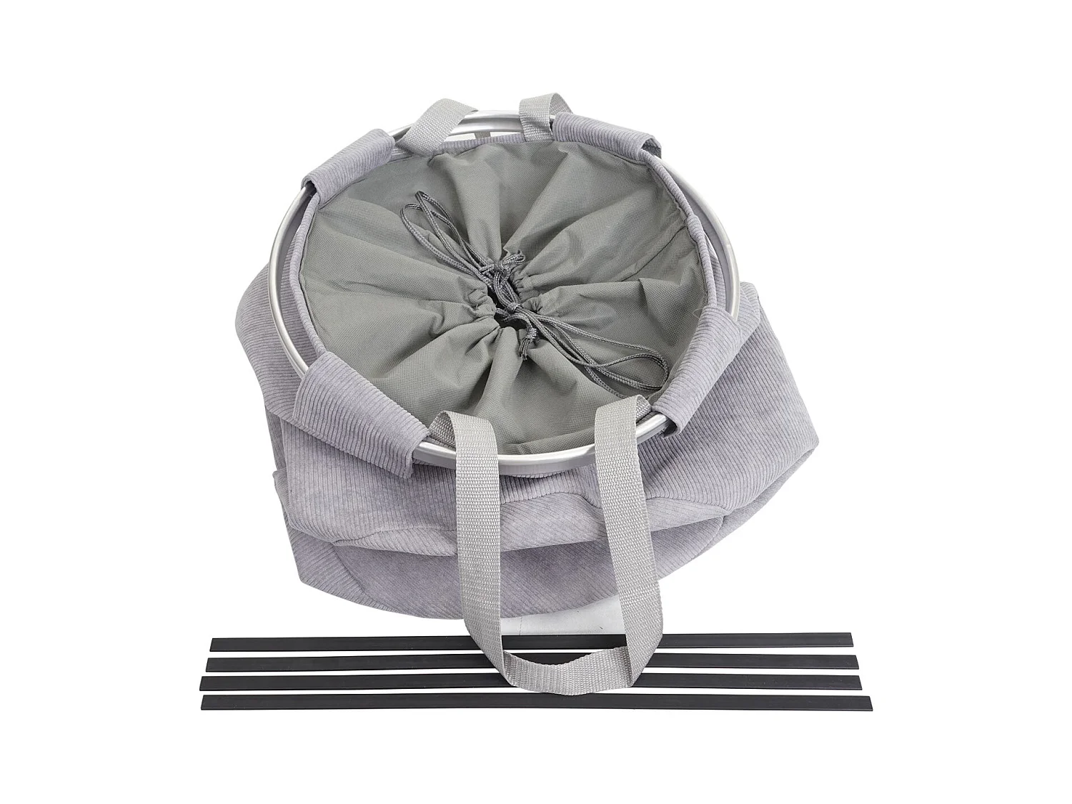 Panier à linge corbeille tissu grise 39 x 39 x 55 cm 04_0002509