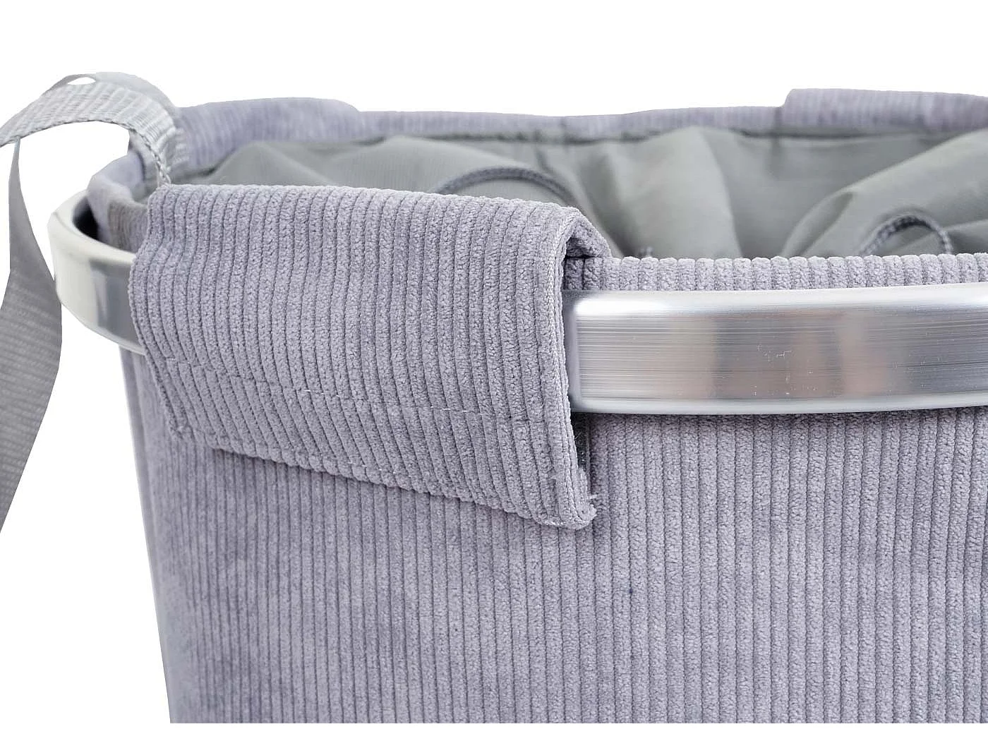 Panier à linge corbeille tissu grise 39 x 39 x 55 cm 04_0002509