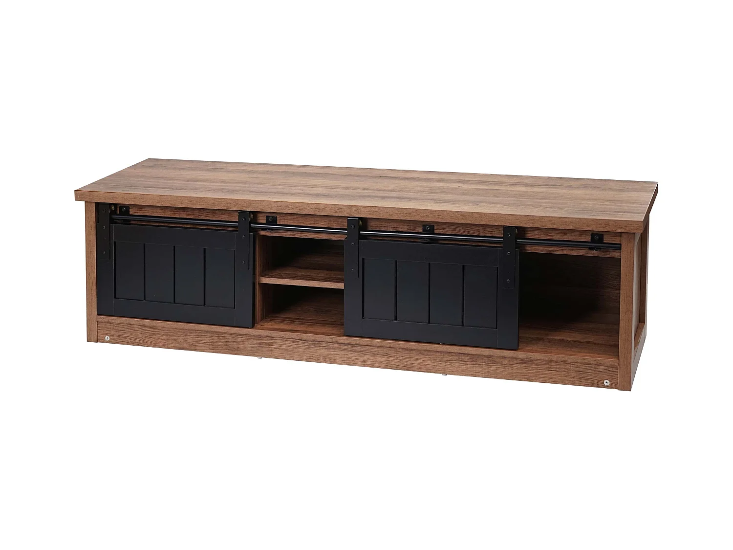 Meuble TV avec deux effet bois marron 150 x 40 x 43 cm 04_0007852