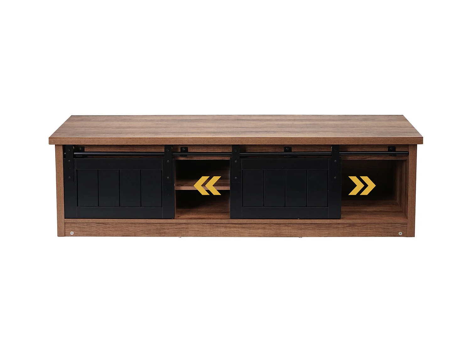 Meuble TV avec deux effet bois marron 150 x 40 x 43 cm 04_0007852