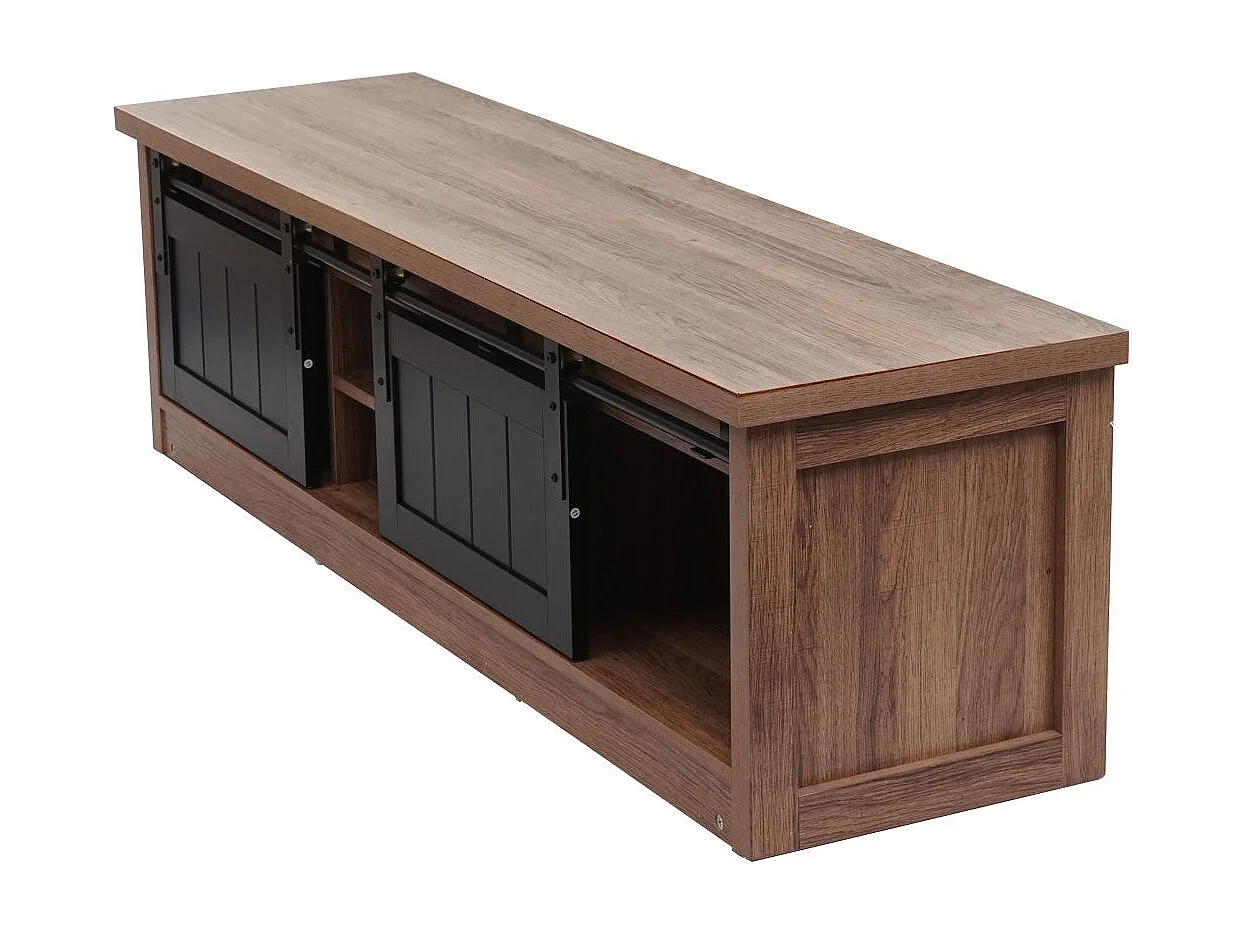 Meuble TV avec deux effet bois marron 150 x 40 x 43 cm 04_0007852