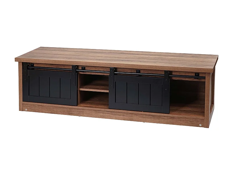 Meuble TV avec deux effet bois marron 150 x 40 x 43 cm 04_0007852