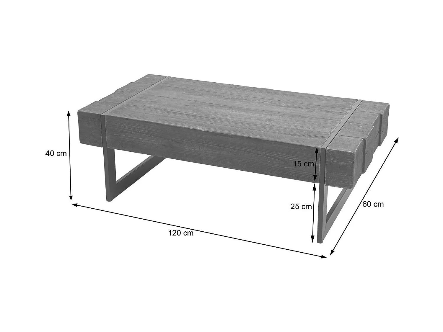 Table basse de salon bois marron 120 x 60 x 40 cm 04_0005448
