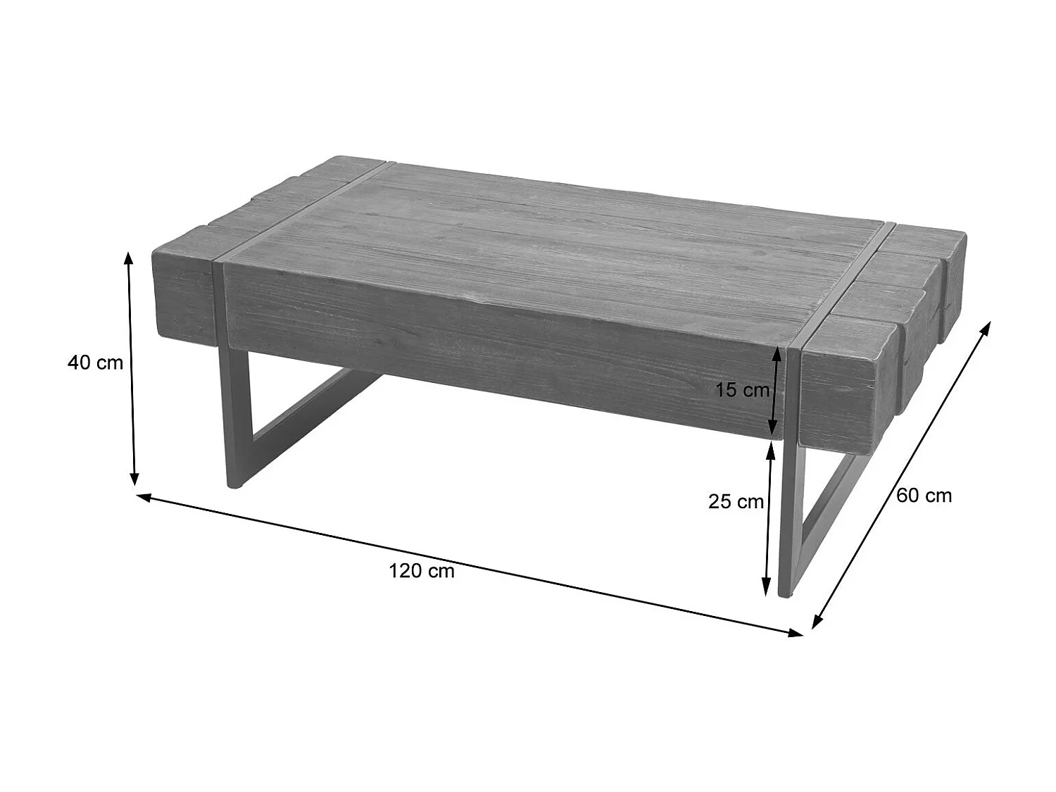 Table basse de salon bois marron 120 x 60 x 40 cm 04_0005448