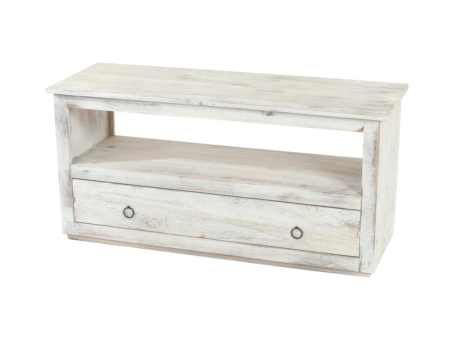 Meuble TV avec tiroir bois blanc 110 x 39 x 53.5 cm 04_0005045