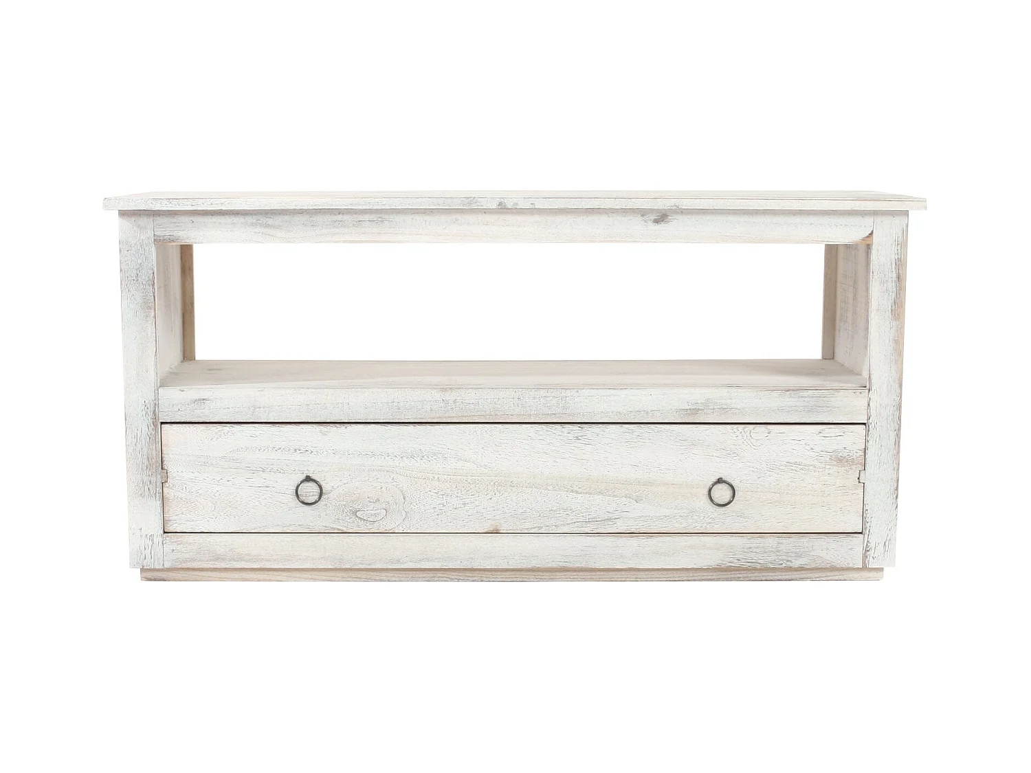 Meuble TV avec tiroir bois blanc 110 x 39 x 53.5 cm 04_0005045