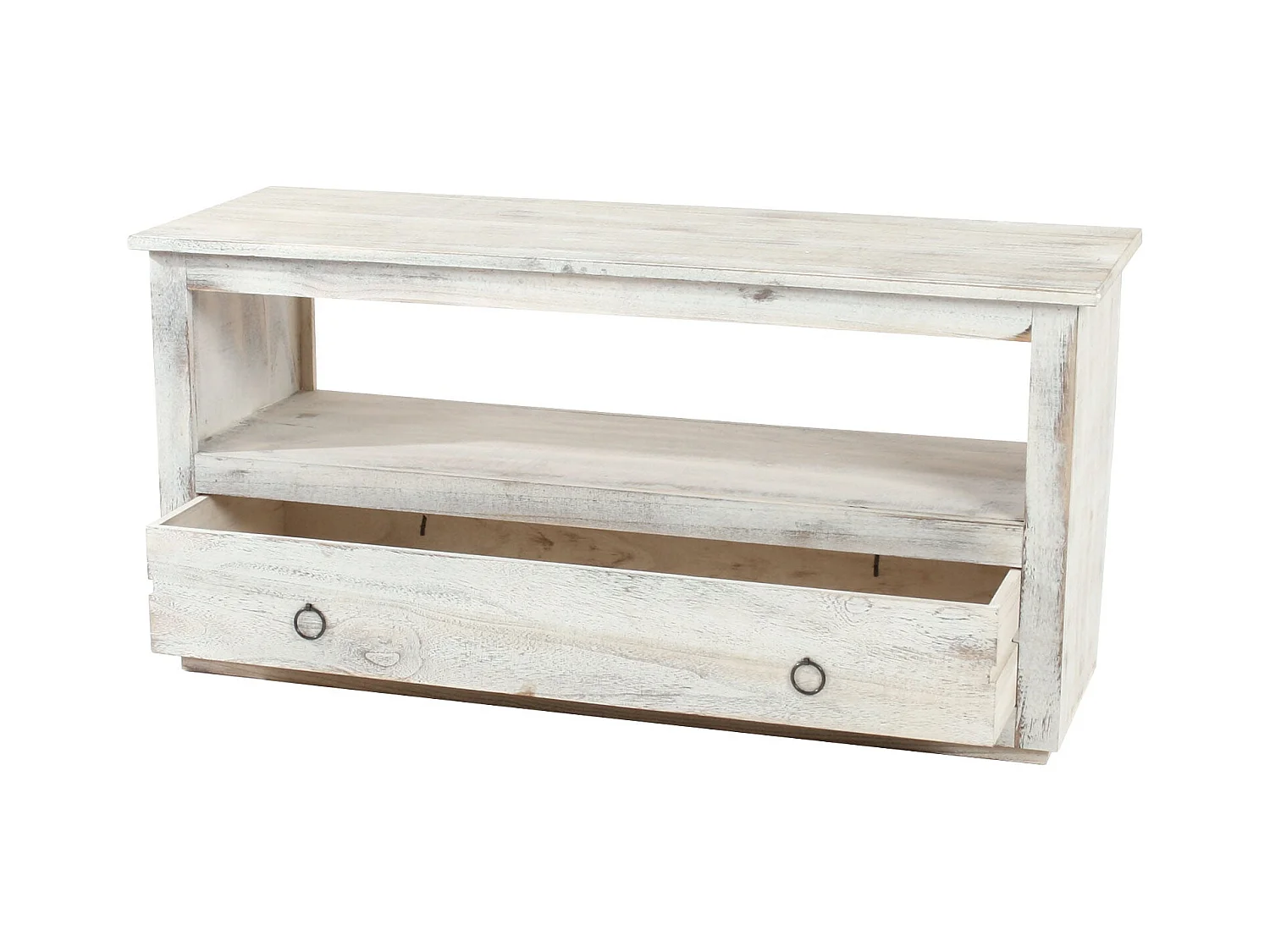 Meuble TV avec tiroir bois blanc 110 x 39 x 53.5 cm 04_0005045