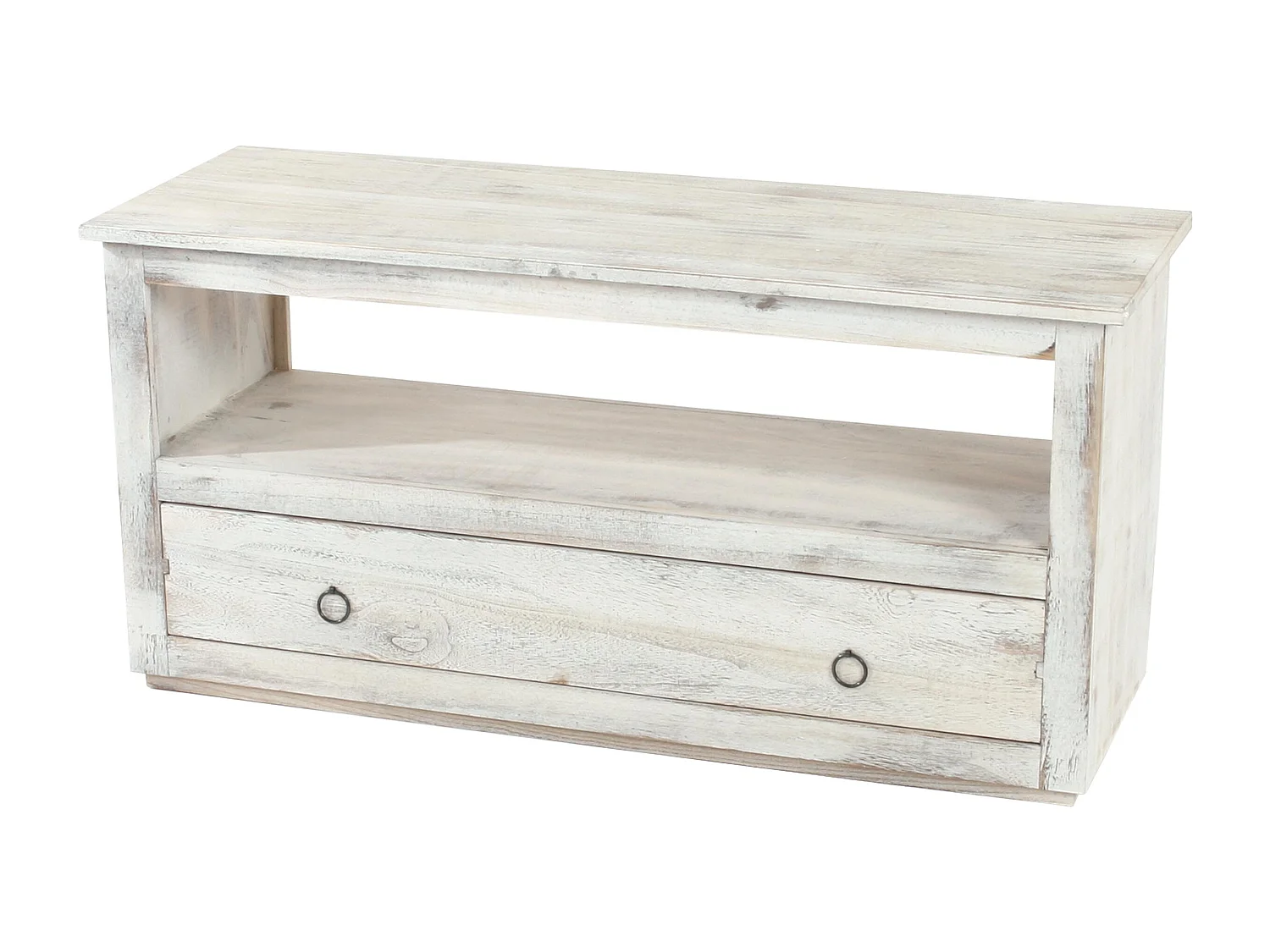 Meuble TV avec tiroir bois blanc 110 x 39 x 53.5 cm 04_0005045