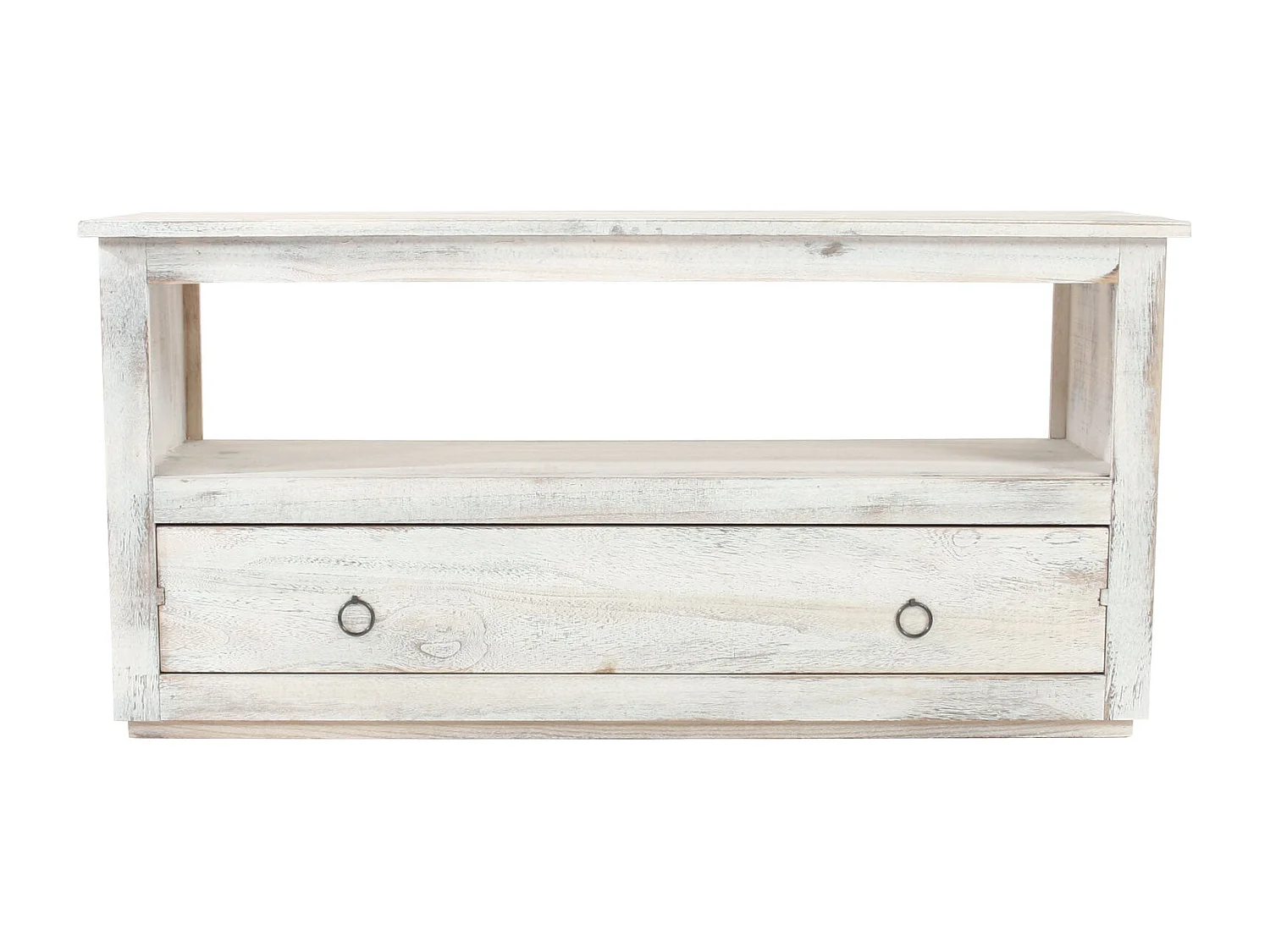 Meuble TV avec tiroir bois blanc 110 x 39 x 53.5 cm 04_0005045