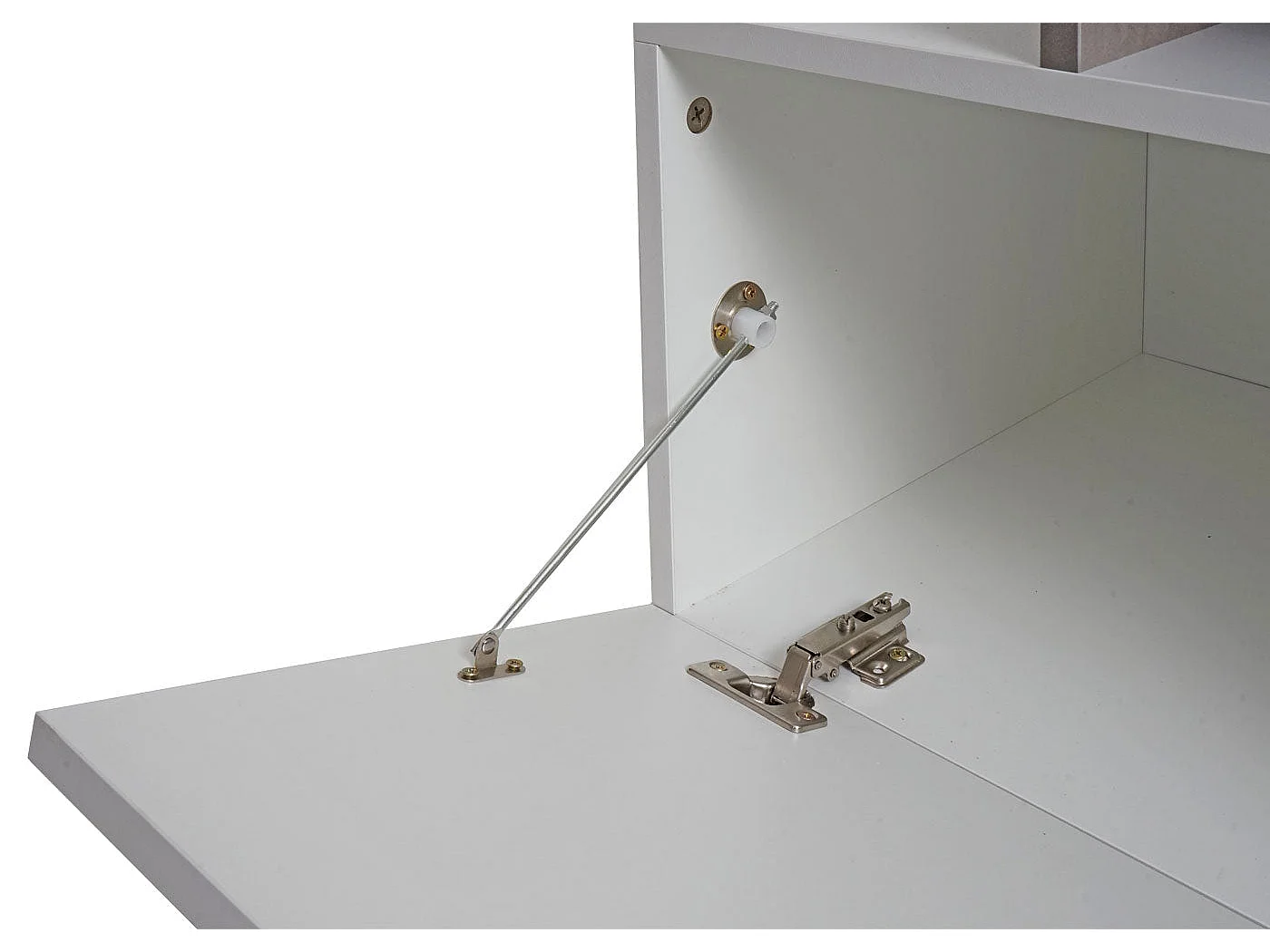 Meuble TV avec deux effet bois blanc 161 x 40 x 45 cm 04_0007855