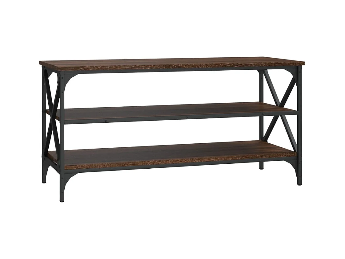 Meuble TV avec étagères bois marron 100 x 40 x 50 cm DEC031434