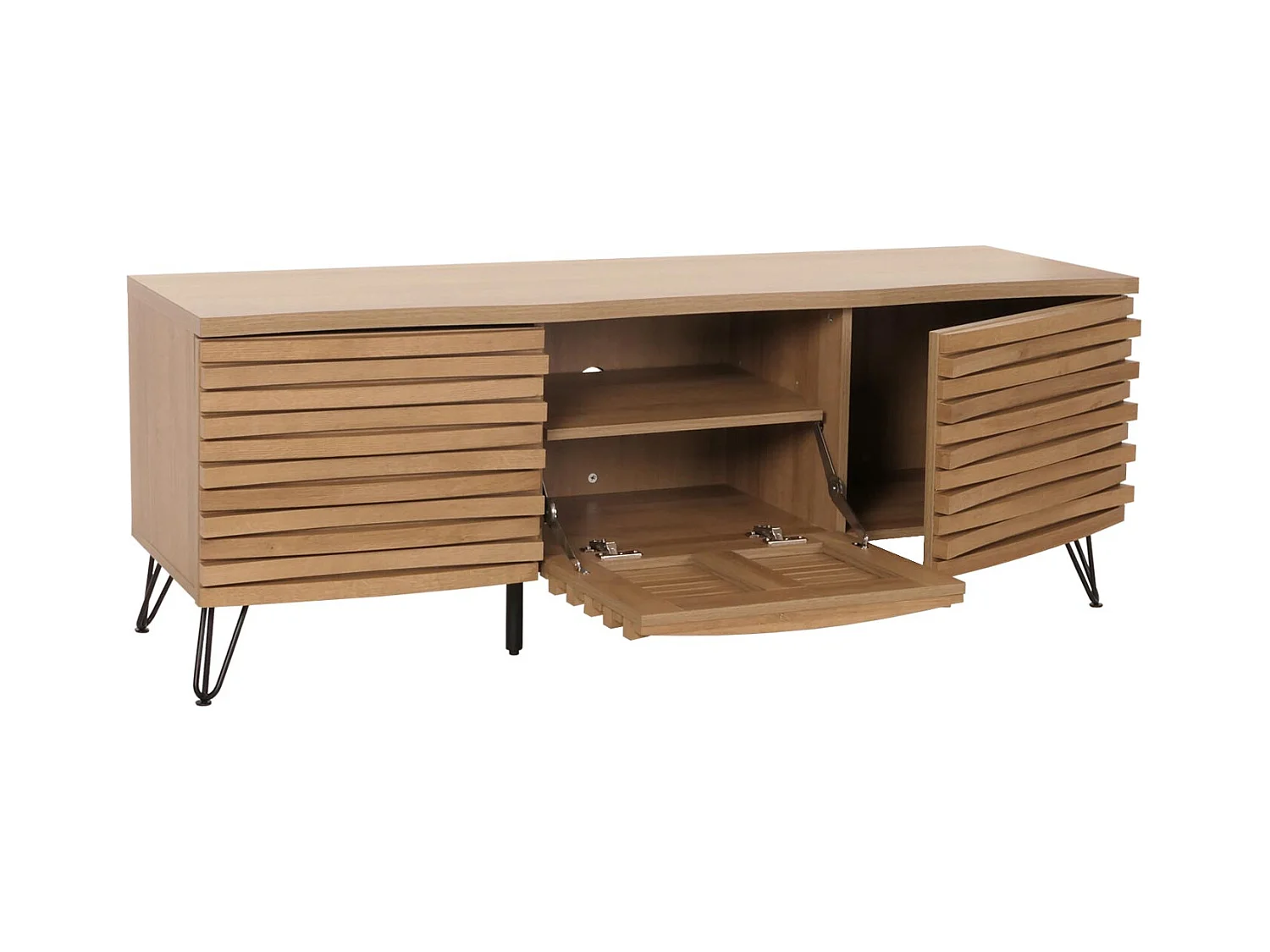 Meuble avec deux portes bois marron 142 x 44 x 52 cm 04_0007871