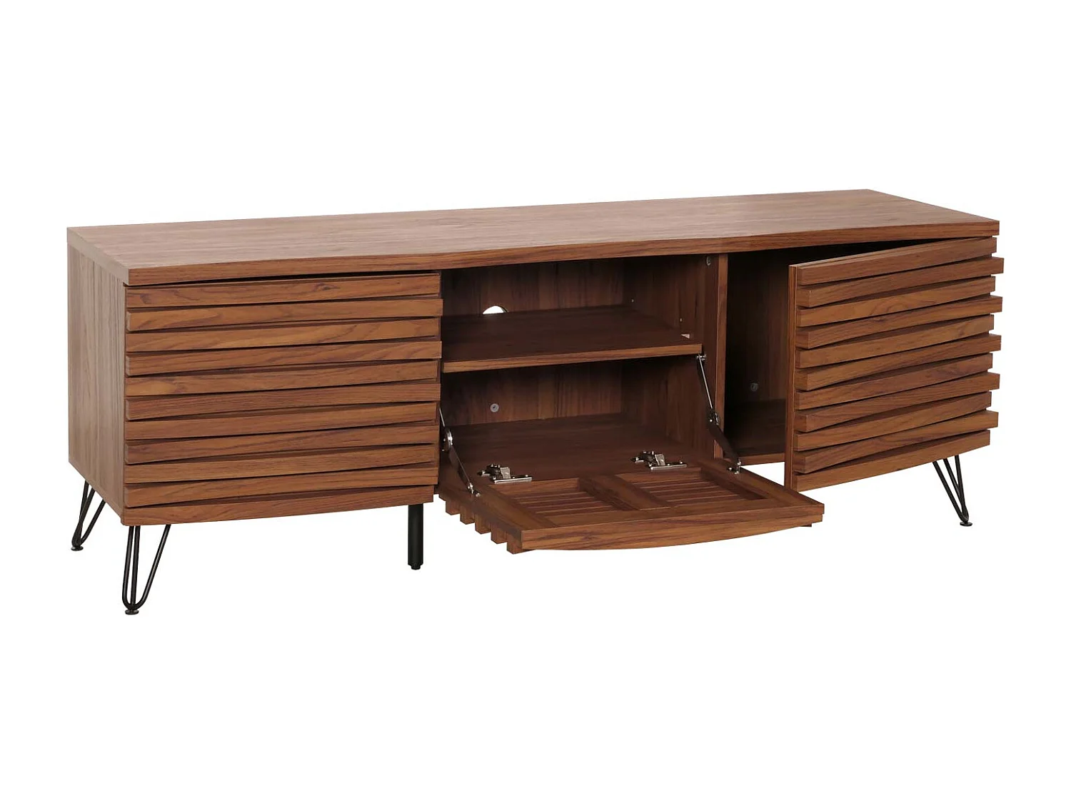 Meuble avec deux portes bois marron 142 x 44 x 52 cm 04_0007872