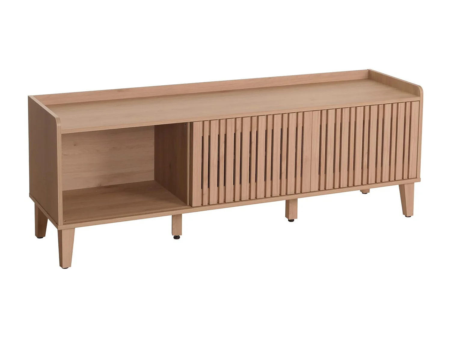 Meuble TV porte coulissante bois marron 150 x 40 x 56 cm 04_0007869