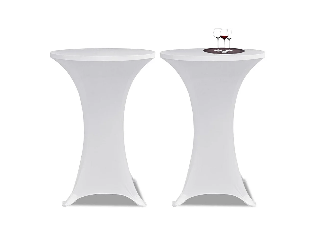 Housse de table Ø70cm blanche 70 x 70 x 120 cm DEC022493