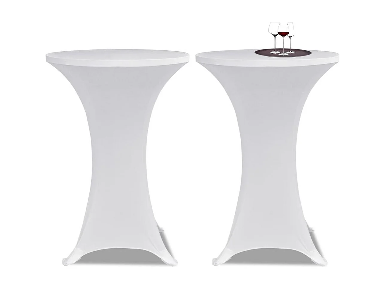 Housse de table Ø70cm blanche 70 x 70 x 120 cm DEC022493