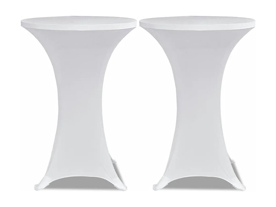 Housse de table Ø70cm blanche 70 x 70 x 120 cm DEC022493