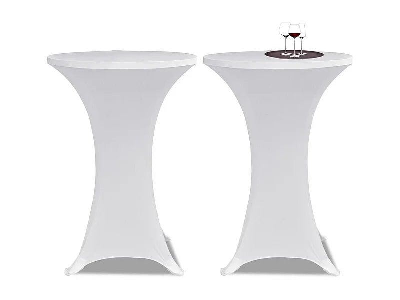 Housse de table Ø70cm blanche 70 x 70 x 120 cm DEC022493