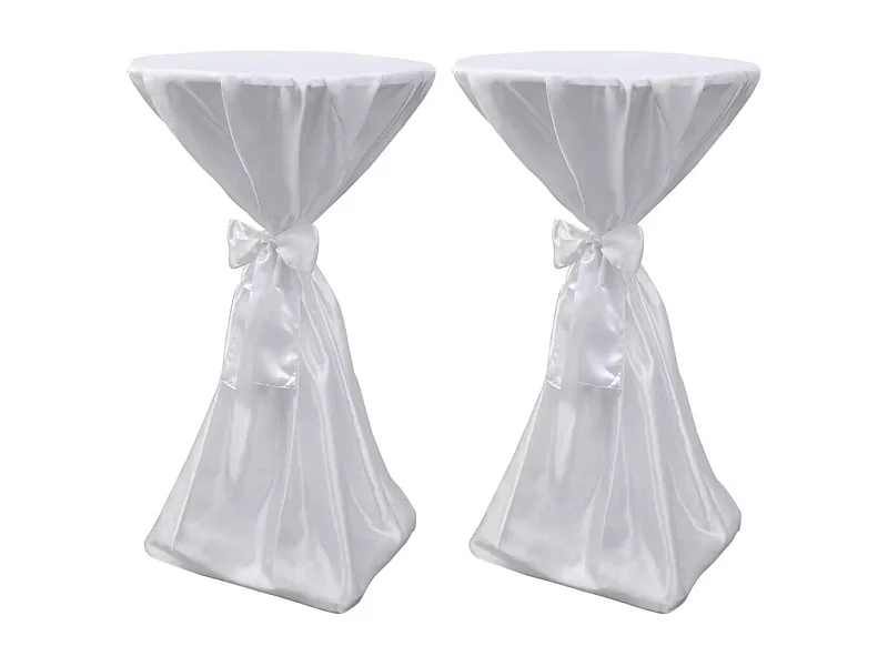 Housse de table blanche blanche 80 x 80 x 140 cm DEC022486